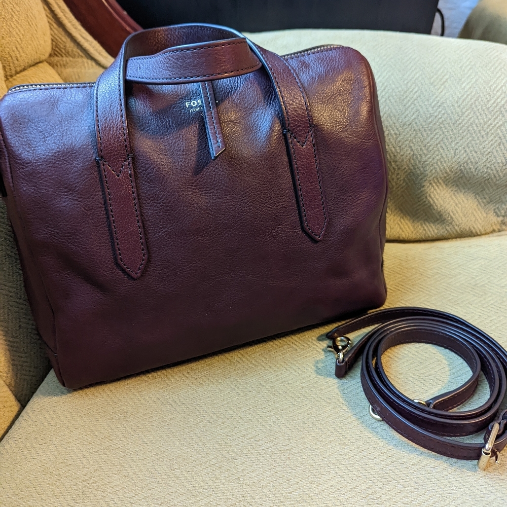 FOSSIL SYDNEY SATCHEL (Original Raisin)